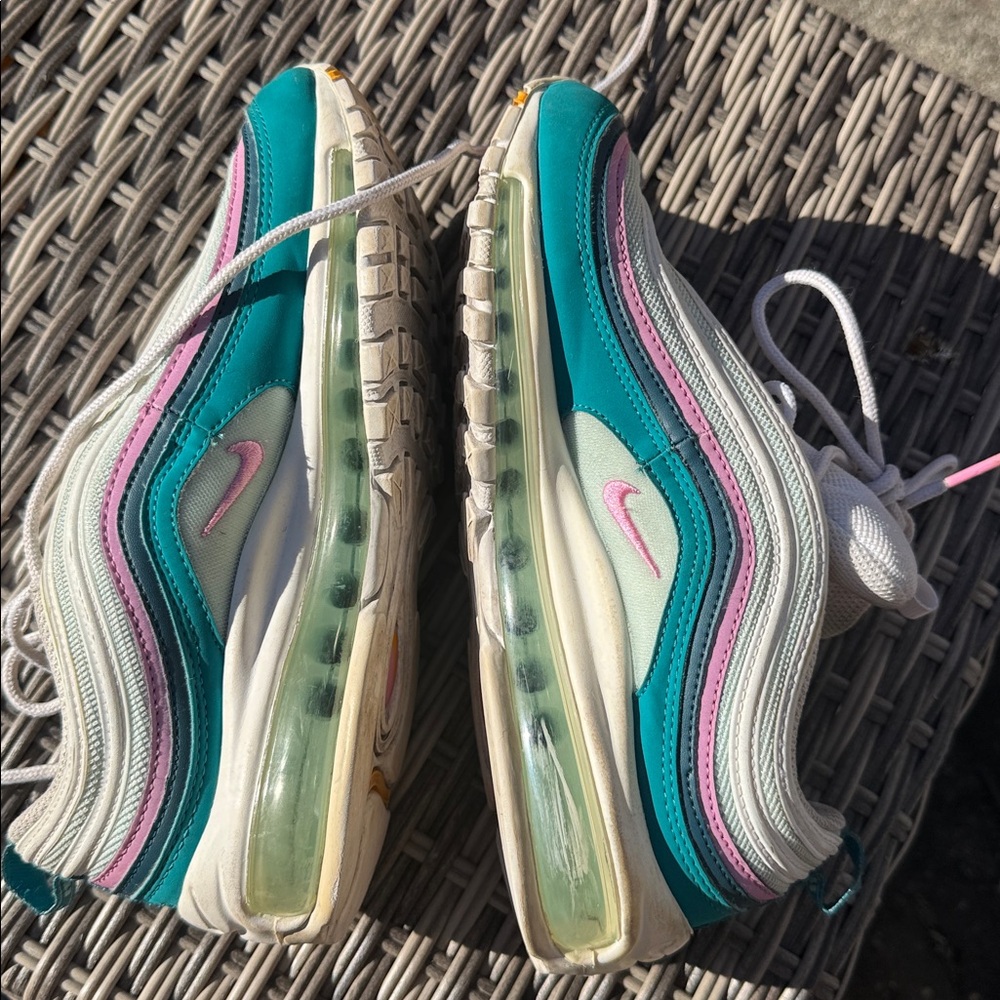 Nike Air Max‎ 97 White Teal Pink Sneakers Women’s  7.5